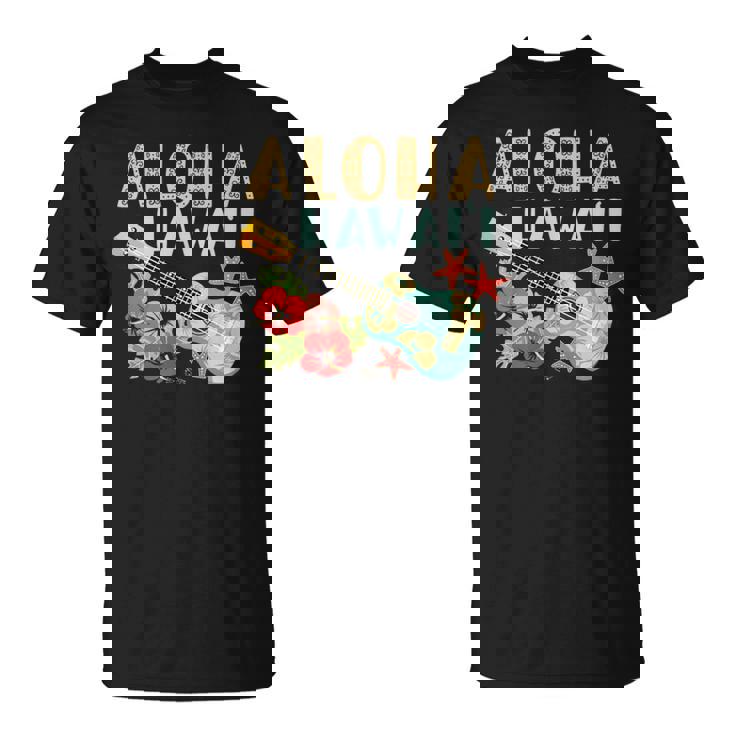アロハ ハワイアン ウクレレ Tシャツ
