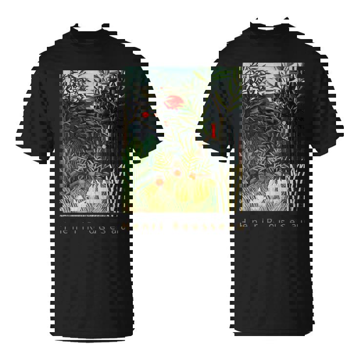 アンリ・ルソー 森の中の猿とオウム Tシャツ