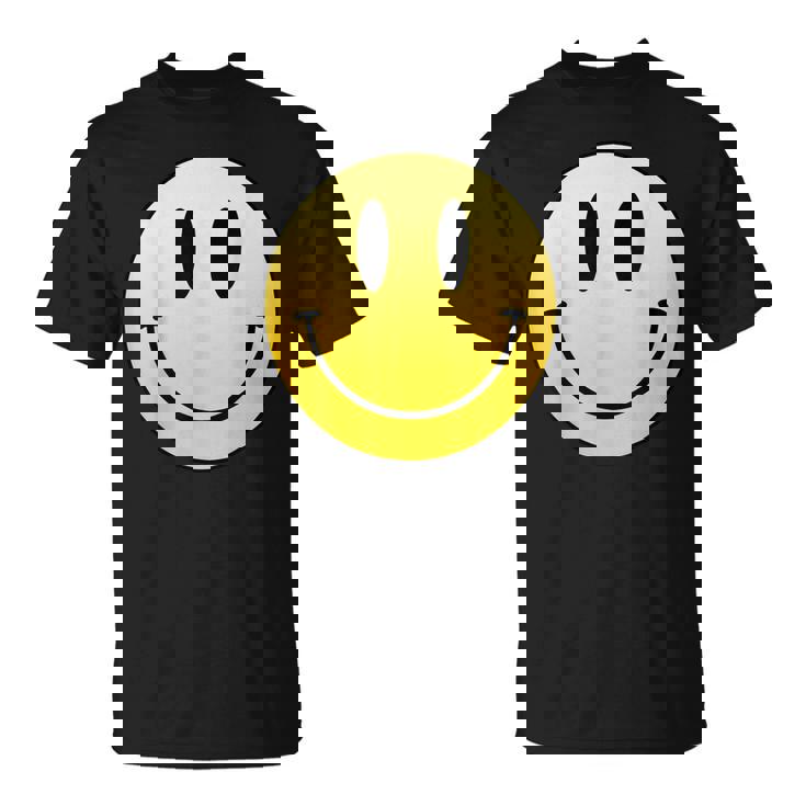 イエロー スマイル ハッピー ピース スマイル フェイス かわいい ユーモア すごい Tシャツ