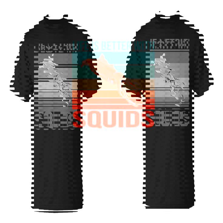 イカ ライフ・イズ・ベター 烏賊 イカ Tシャツ