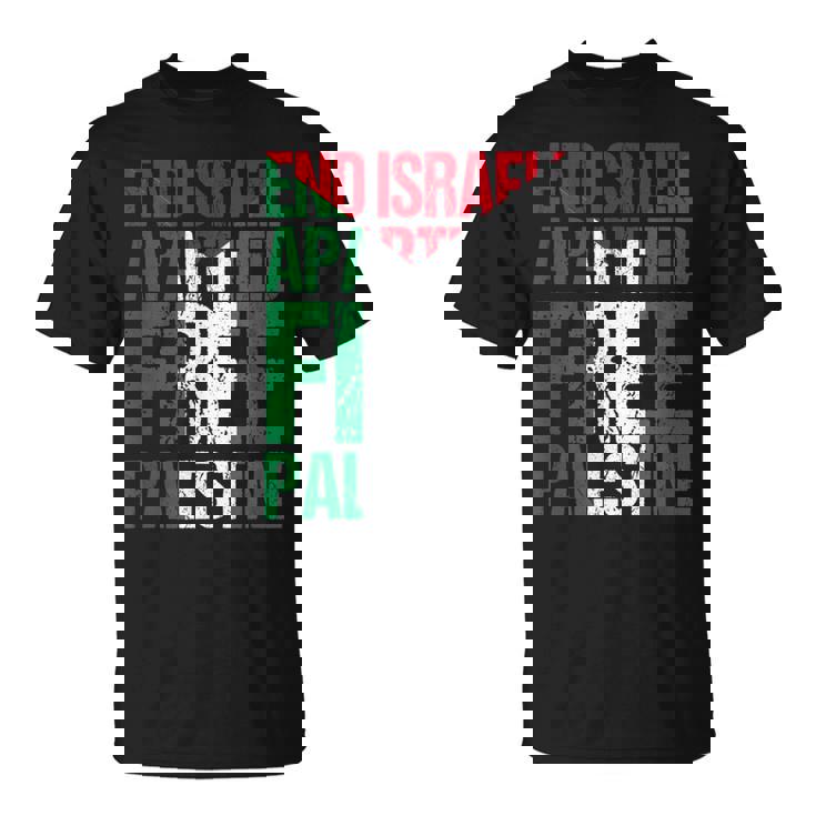 イスラエルのアパルトテッドフリーパレスチナを終えましょう Tシャツ