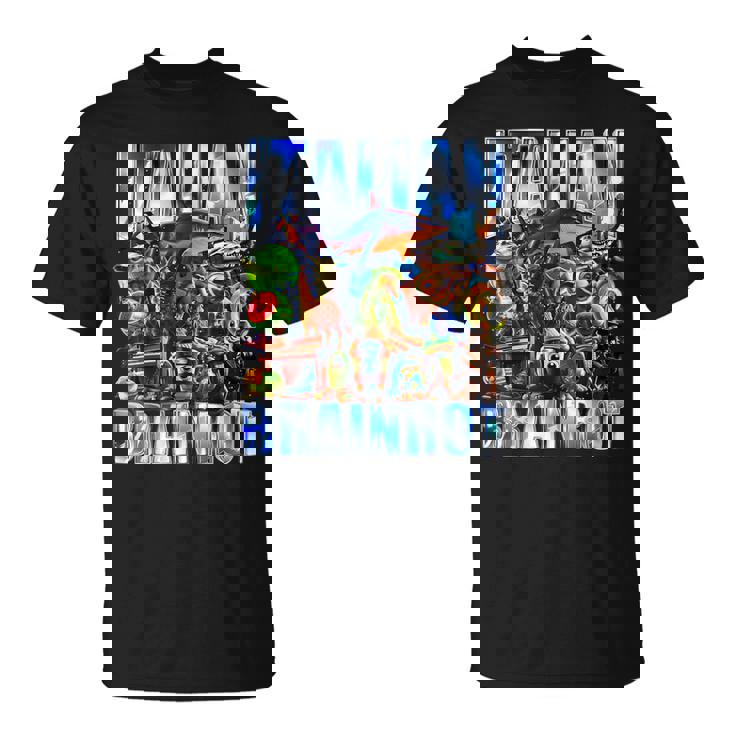 イタリア ブレイン ブートレッグ レトロ ミーム シャーク トラレロ トラララ Tシャツ