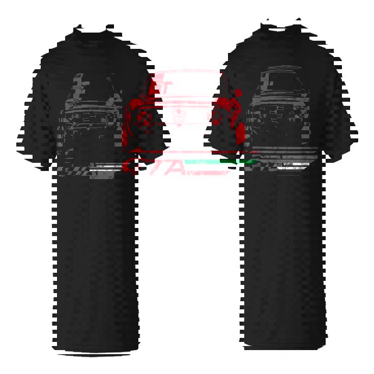 イタリアのクラシックスポーツカーイタリアンスタイルの自動車デザイン Tシャツ