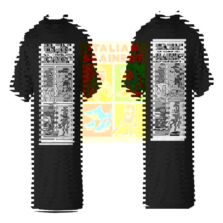 イタリアのブレインロットコミックポスター Tシャツ