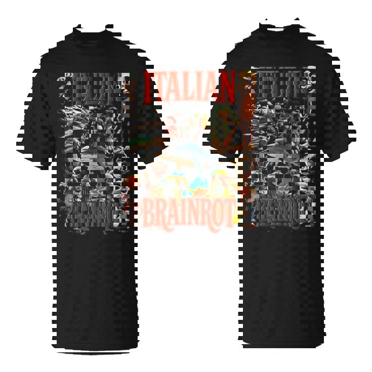 イタリアンブレイン レッド ウイルス ミーム マニア グラフィック Tシャツ