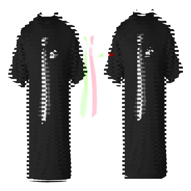 イタリア国旗ネクタイ愛国国旗 Tシャツ