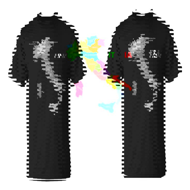 イタリア地図ブーツ 国旗 イタリア Tシャツ