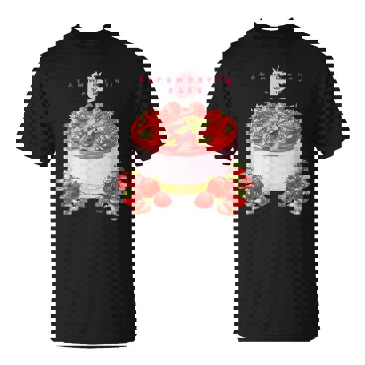 イチゴケーキ スイーツ デザート かわいい 春 パティシエ、普段着、いちご狩り、いちご、ストロベリー、お菓子 Tシャツ