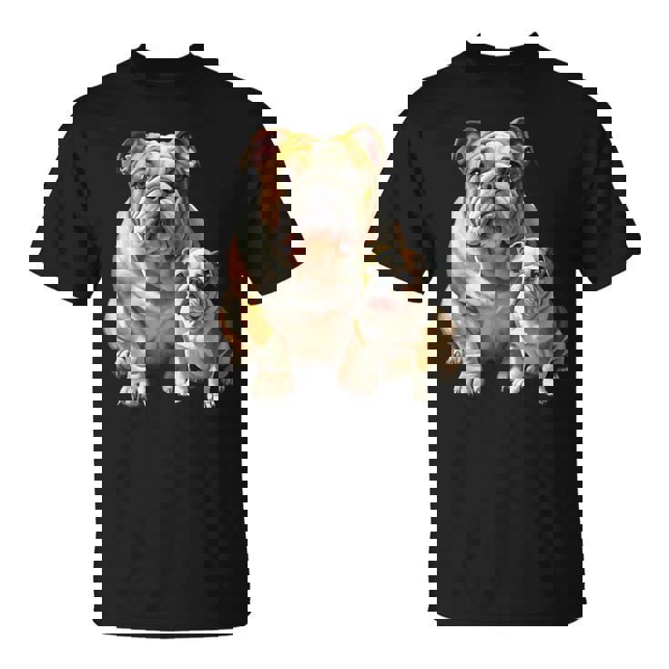 イングリッシュブルドッグの子犬とイングリッシュブルドッグ Tシャツ