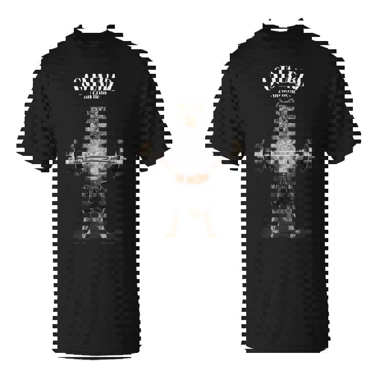 ウェイトリフティング 筋トレ バーベル やる気がないなら家に帰れ オオカミ 狼 Tシャツ