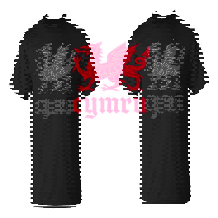 ウェールズ・ウェールズ・ウェールズ・シムレーグ・レッド・ウェールズ・ドラゴン Tシャツ