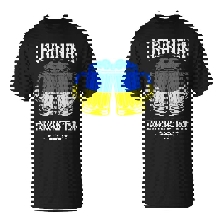 ウクライナ国旗ビール ウクライナ飲酒チーム Tシャツ