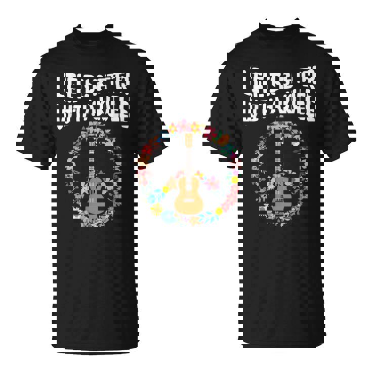 ウクレレで人生はもっと良い-ウクレレ愛好家 Tシャツ