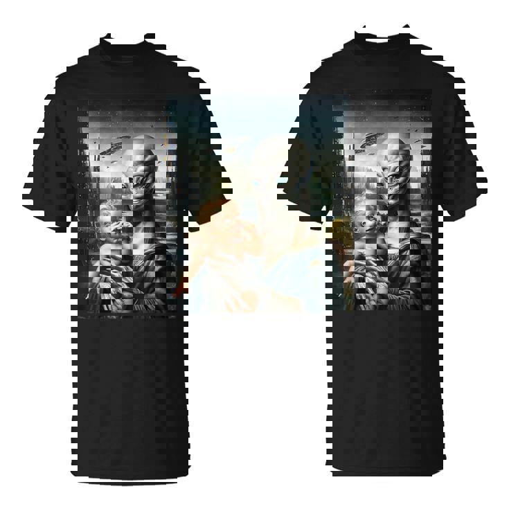 エイリアンホールディングヒューマンベイビーufo地球外接触tシャツ Tシャツ