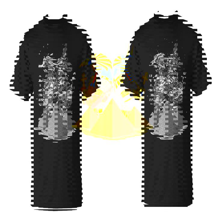 エジプトの神々アヌビスとホルスの目エジプトのピラミッドアンクのシンボル古代エジプト神話 Tシャツ