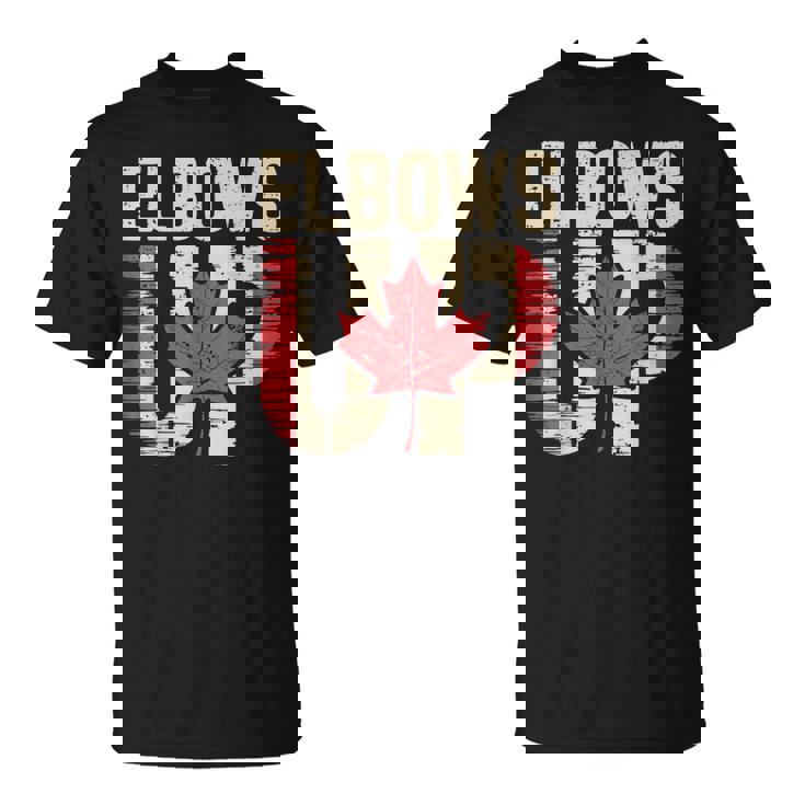 エルボーズアップ カナダ カナダ国旗 プライド 北 強い メープルリーフ Tシャツ