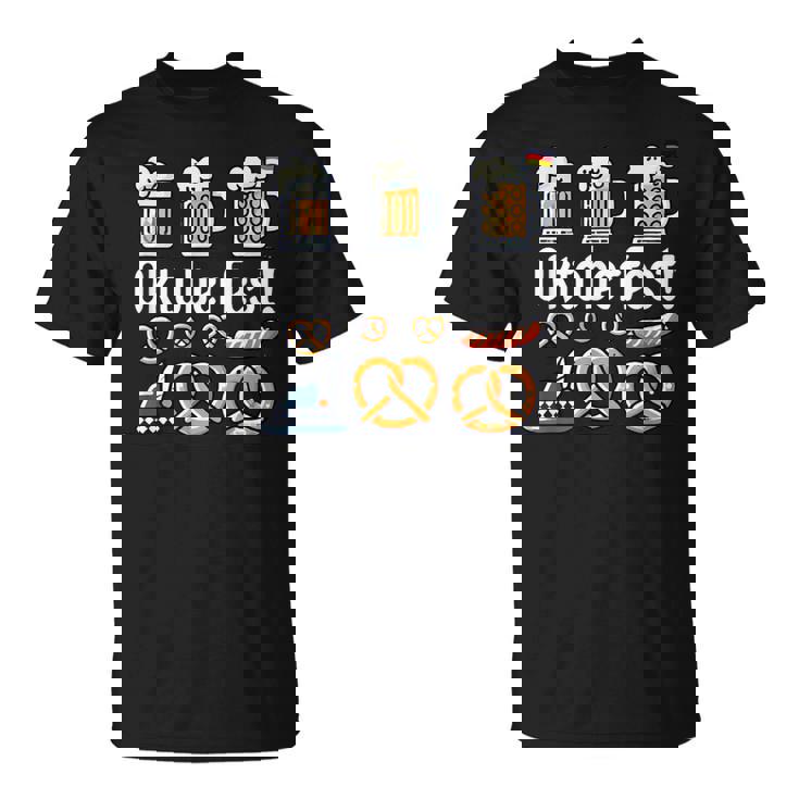 オクトーバーフェストをモチーフにしたビールジョッキ、ヴィースンのプレッツェル Tシャツ