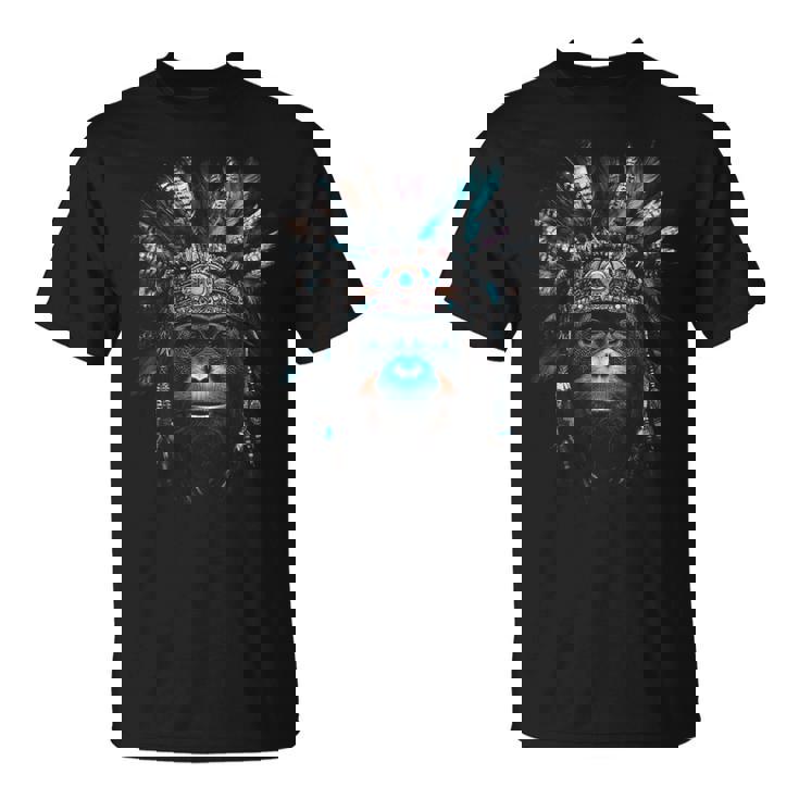 オランウータン ネイティブアメリカン ヘッドドレス 野生動物愛好家 Tシャツ