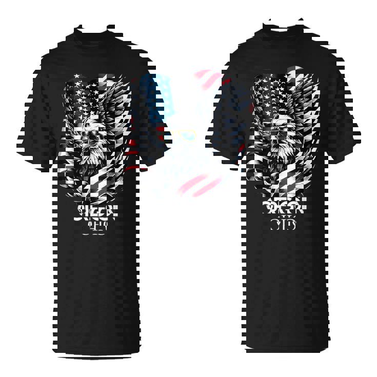 オレゴン州オハイオ州 7月4日 アメリカ国旗 Tシャツ