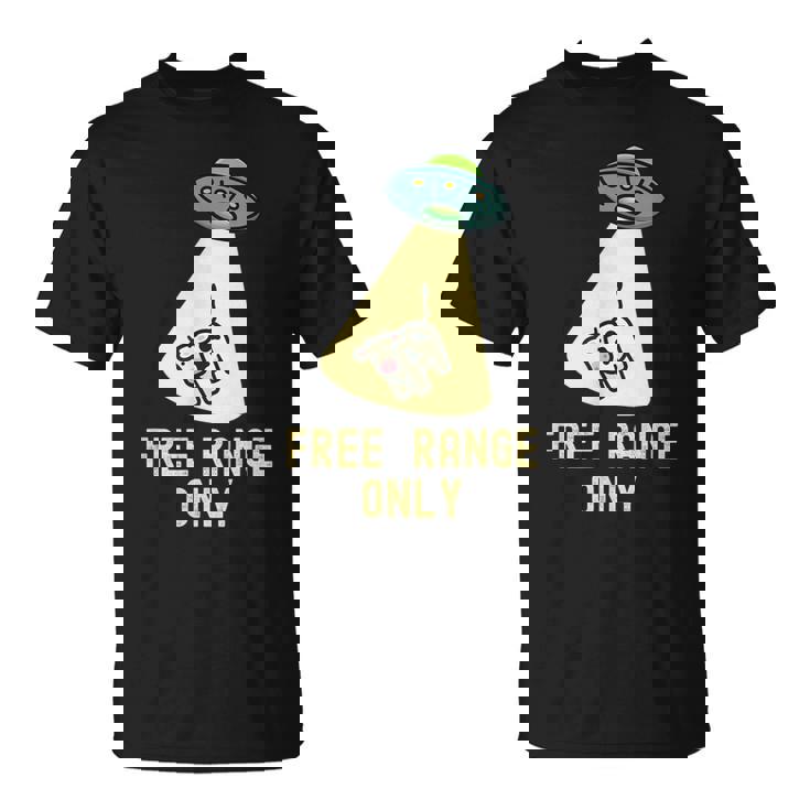 オーガニックフード 面白い Ufo エイリアン 誘拐牛 Tシャツ