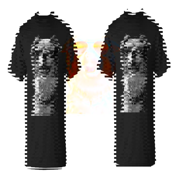 オーストラリアン・シェパード＆サングラス 愛犬家 シェパード Tシャツ