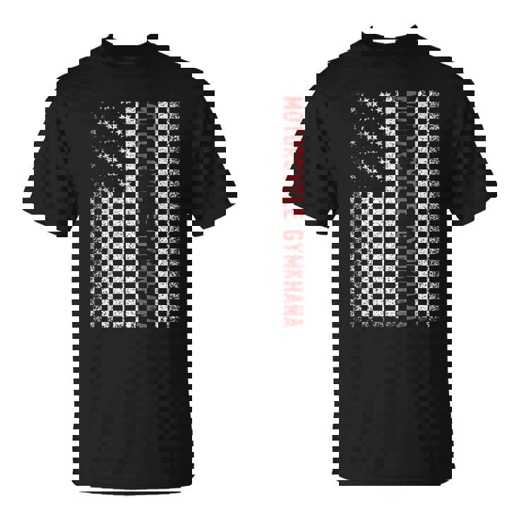 オートバイ ジムカーナ アメリカ国旗 7月4日 Tシャツ