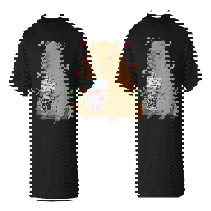 カピバラ ボバ バブルティー キッズ ガールズ キッズ カワイイ カピバラ Tシャツ