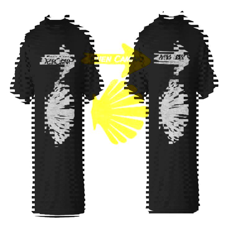 カミーノデサンティアゴの巡礼のシンボル、ブエンカミノシェル Tシャツ