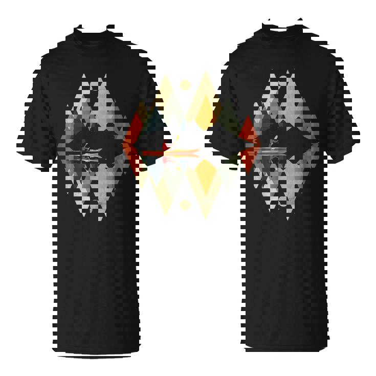 カヤック ヴィンテージ レトロ 山 カヌー カヌー カヤック Tシャツ