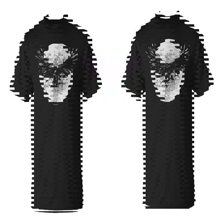 カラス アニマルプリント 動物好き カラス デザイン 動物 月 Tシャツ