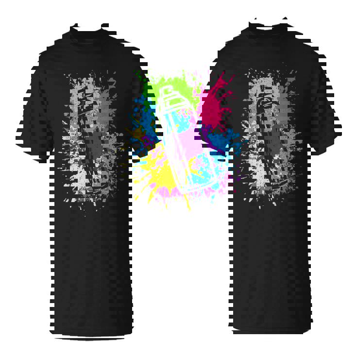 カラフル グラフィティグラフィックスプレーペンキの缶ストリートアートアーティスト Tシャツ