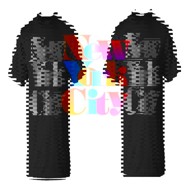 カラフルなニューヨークシティファッショングラフィックtシャツ、ニューヨーク市 Tシャツ