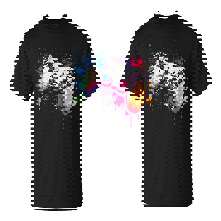 カラフルなビデオゲームコントローラー ジョイスティック コンソール Tシャツ