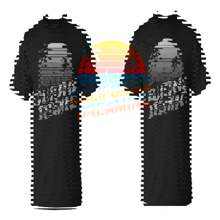カリフォルニア ドリーミング サンセット ヤシの木 街並み Tシャツ