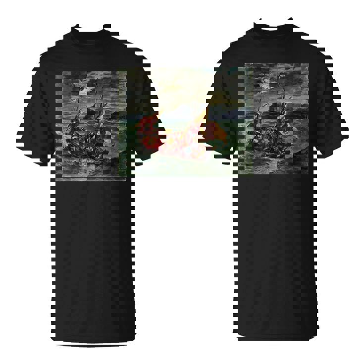 ガリラヤの海のキリスト ユージン・ドラクロワ Tシャツ