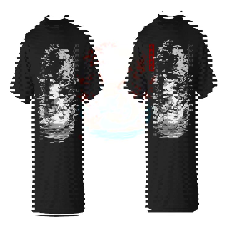 キツネ 妖怪 白狐 幽霊 浮世絵 ヴィンテージ Tシャツ