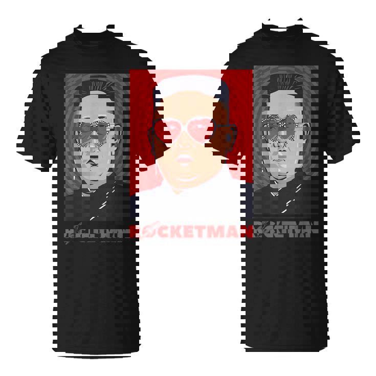 キム・ジョンウン、ファニー・ロケットマン・パロディ・ロックンロール Tシャツ