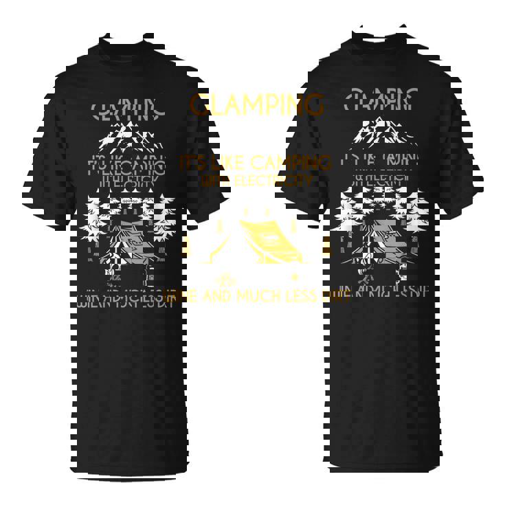 キャンパー ワインキャンプ ネイチャー グランピング キャンプテント Tシャツ