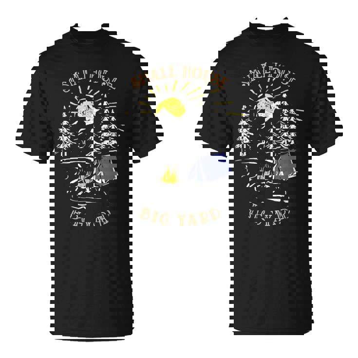 キャンプ スモールハウス ビッグヤード 山岳 キャンプファイヤー テント キャンプ Tシャツ
