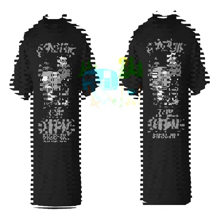 キャンプ 面白い キャンピング 楽しい キャンプファイヤー キャンピングカー 旅 Tシャツ