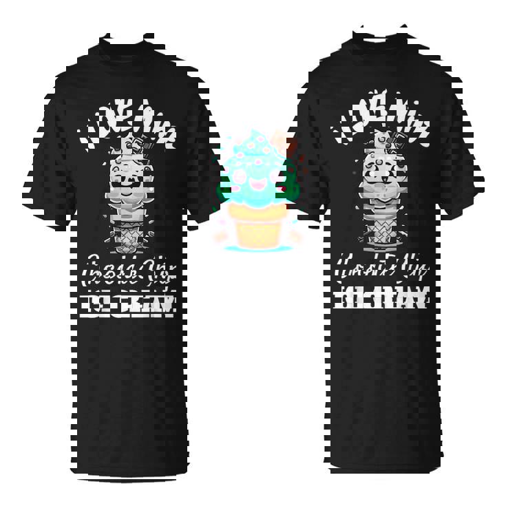 キュート アイラブミント チョコチップス アイスクリーム好き 夏 パーティー Tシャツ