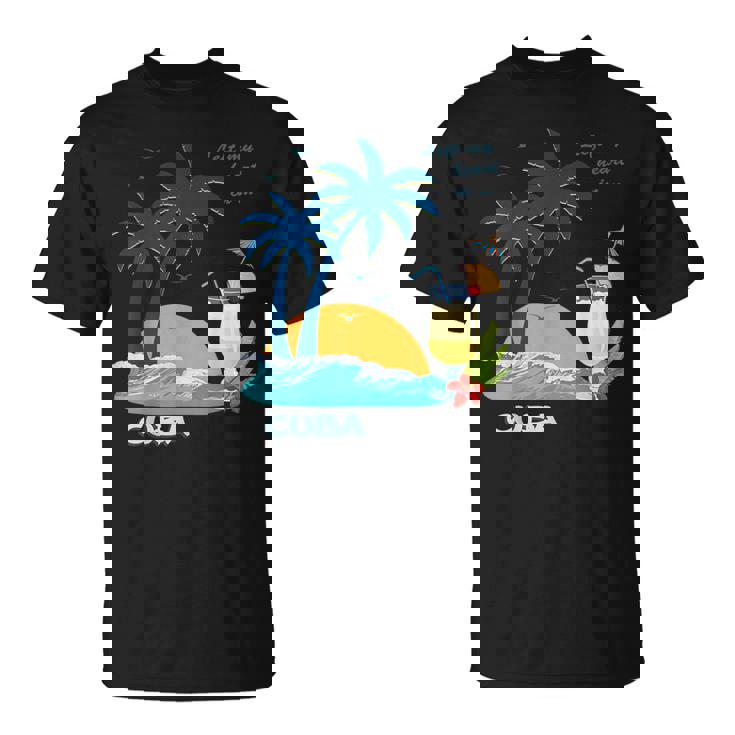 キューバ 熱帯の風景 ハバナ ギフト お土産 カリブ海 ヤシの木 冒険 Tシャツ