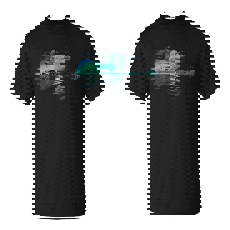 ギター レイクリフレクションズ レイクシャドウ 音楽 アコースティックギター Tシャツ