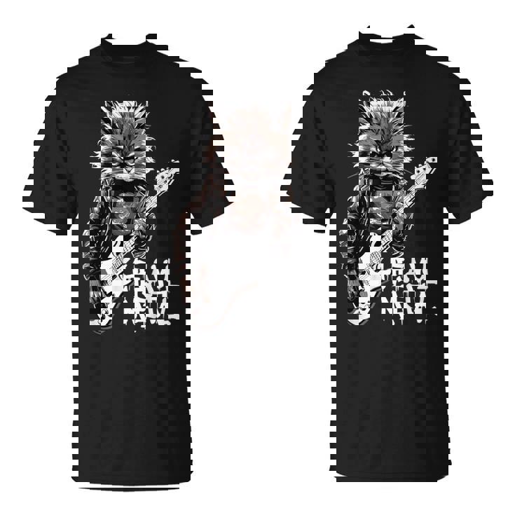 ギターを弾く猫 ヘヴィメタル ロックキャット おもしろギタリスト Tシャツ