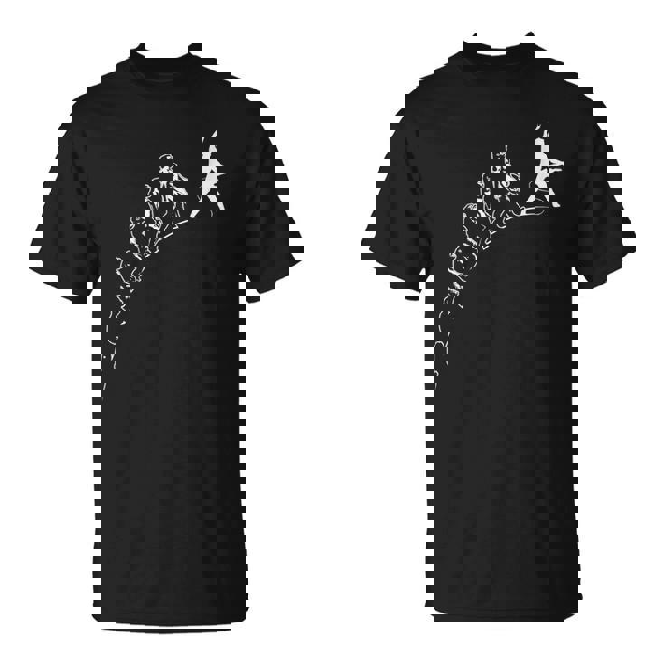 ギタープレイヤーの進化 面白いギタリストのミュージシャン Tシャツ