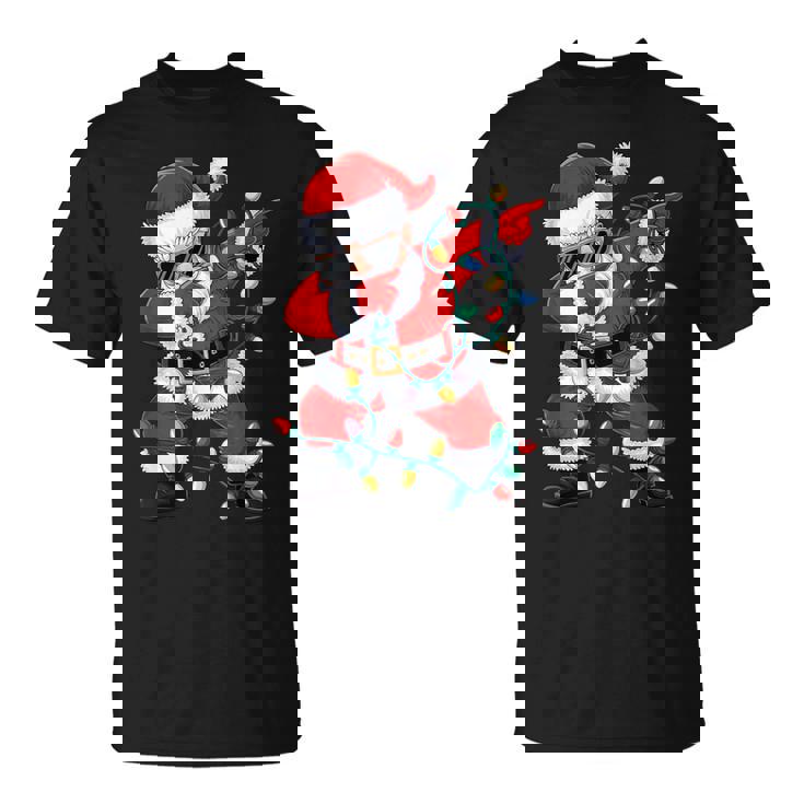 クリスマス サンタクロース ダビングダンス クリスマスライト 家族 Tシャツ