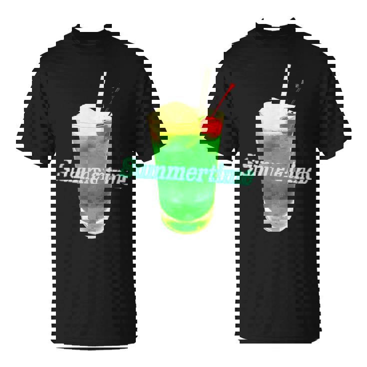 クリームソーダ・夏【 サマータイム 】メロンソーダ 緑 リゾート・夏 大好き 昭和 レトロ Tシャツ