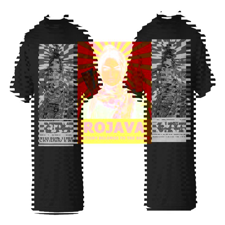 クルドのロジャバ クルディスタン 「勝利 」デザイン Tシャツ