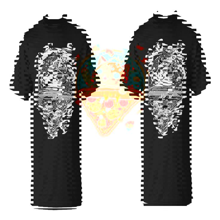 クレイジー ペパロニ ピザ キャット カルツォーネ トラ猫 ファーストフードの子猫 Tシャツ