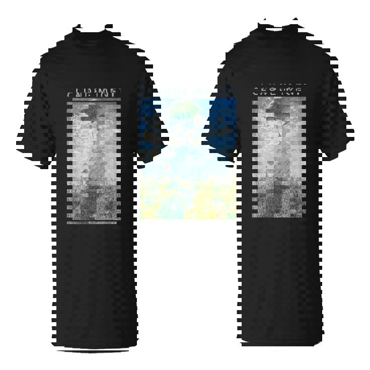 クロード モネ 面白いtシャツ アート 日傘 印象派 絵画 メンズ レディース 面白い 服 美術 油彩画 Tシャツ